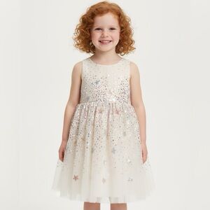 H&M Sparkling Star Dress - Cream and Silver